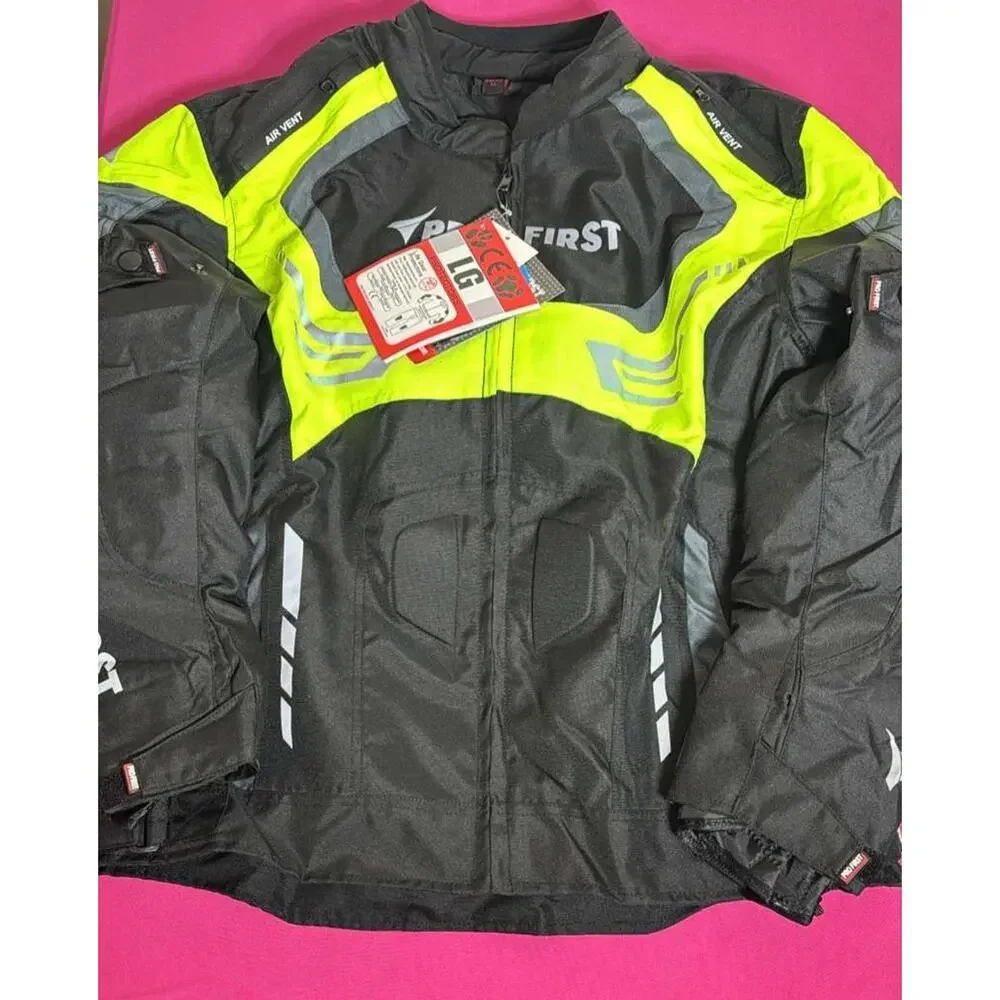 ProFirst Riding Jacket XL Armor Black Neon Yellow Protective New - Picture 3 of 10